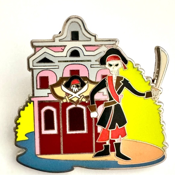 Disney Pin Happiest Place On Earth Retro Mystery Small World Pirates Set Of 2 - Picture 2 of 5
